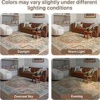 GENIMO 5X7 Area Rugs for Living Room, Machine Washable Vintage Floor Cover - Image 7