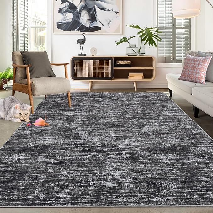 RUGSREAL Bedroom Area Rug 4x6 Modern Abstract Area Rug Stain Resistant Small - Image 8