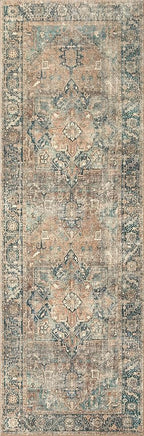 Loloi Margot Collection MAT-02 Terracotta/Lagoon 2'-6" x 11'-6" Runner Rug - Image 8
