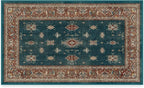 RUGGABLE Washable Vintage Area Rug – Verena Teal Blue 3x5, Stain-Resistant by RUGGABLE