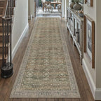3x10 Brown Area Rug Runners for Hallways Washable Vintage Distressed Carpet Low by PureCozy