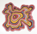 Irregular Shaped Handmade Wool Rug | Modern Colourful Stripe Premium Area Rug - Image 2