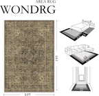 5x7 Brown Washable Vintage Runner Rug - Image 2