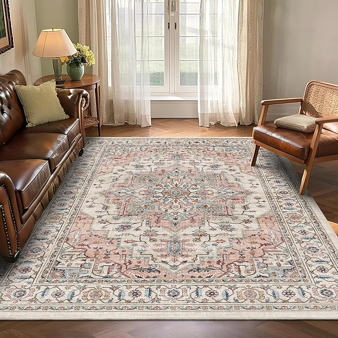 6x9 Area Rugs for Living Room Ultra-Soft Washable Rug Vintage Distressed Boho - Image 2