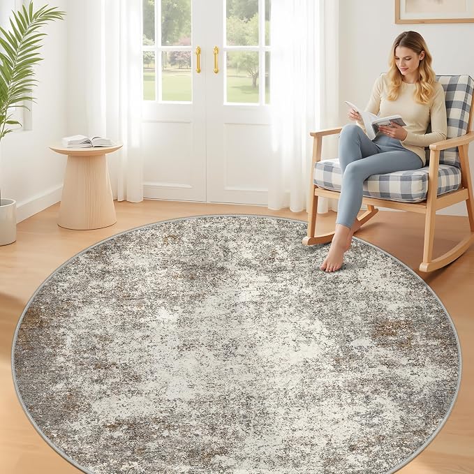 6ft Washable Round Rug - Image 3