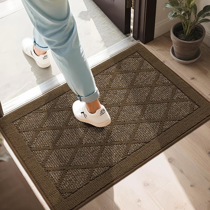 COSY HOMEER Non-Slip Door Mat 24"x36", Entryway Rugs Low Profile Absorbent Dirt by COSYHOMEER