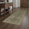 Hallway Runner Rug 2x6 Green Brown Vintage Washable Kitchen Carpet Traditonal by PureCozy