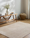 Livabliss x Our PNW Home Cascade Minimalist Striped Area Rug, Light Brown by Livabliss