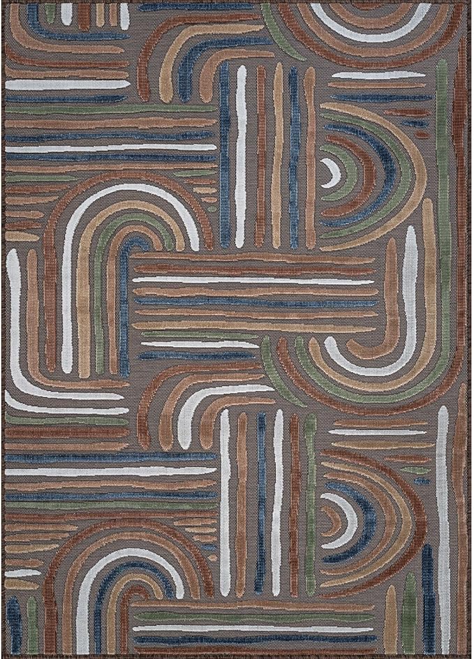 CAMILSON Indoor Outdoor Rug, Easy-Cleaning Non-Shedding Living Room, Garden and - Image 2