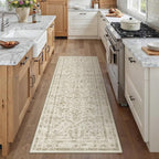 Taupe 2x6 Runner Rug Vintage Area Carpet Hallway Indoor Kitchen Washable Low by PureCozy