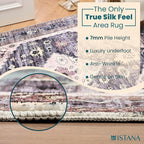 Istana Hallway Runner Rug 2.5x8 – Dark Grey Blue/Rose Mauve Entryway Rug - Image 6