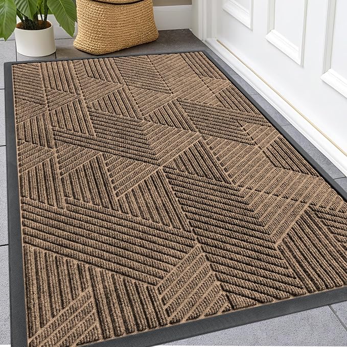 Kitinjoy Front Door Mat Outside Entrance, Sturdy Natural Dirt Trapper, Heavy by Kitinjoy