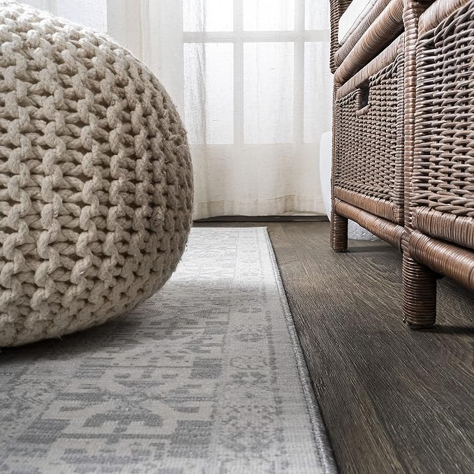 JONATHAN Y Modern Vintage Medallion Light Grey Indoor Area Rug, Easy-Cleaning - Image 7