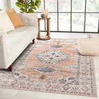 vivorug 9x12 Area Rugs for Living Room, Non Slip Machine Washable Vintage Rug - Image 8