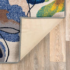 Rugshop Cream Bright Flowers Non Slip Non-Shedding Soft Accent Rug - Image 6