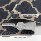 Lahome Moroccan 3x5 Outdoor Rug, Easy Jute Blue Washable Rug - Image 3