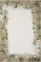 Abani Beige with Green Border Washable Area Rug – 5' x 8' – Classic Textured - Image 3