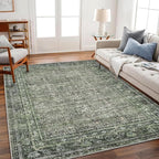 Washable Area Rug 4'x6' Traditional Floor Cover Foldable Thin Rugs Retro - Image 2