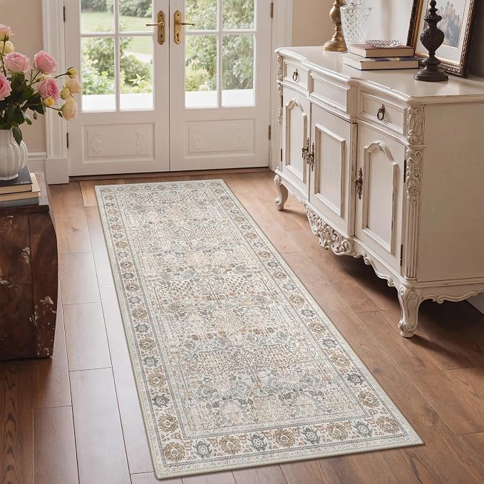 Bavni 2'6''x6 Rug Runners for Hallways, Washable Runner Rug Non Slip, Vintage - Image 4