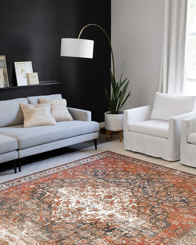 Loloi Layla Collection LAY-05 Ocean/Multi 5'-0" x 7'-6" .13" Thick Area Rug - Image 2
