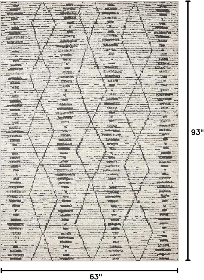 Loloi Kamala Collection KAM-02 Charcoal/Dove 5'-3" x 7'-9" Area Rug - Image 2