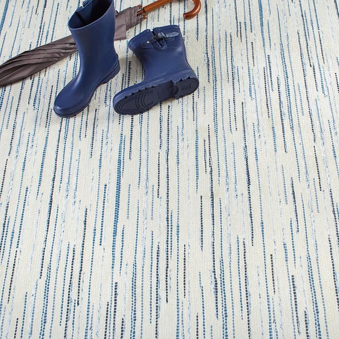 Dash & Albert Elwood Blue Machine Washable Rug, 2 X 3 Feet - Image 3