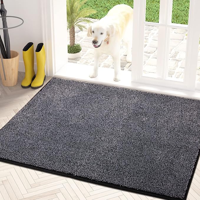 PURRUGS Dirt Trapping Door Mat 31.5" x 47", Non-Slip Machine Washable Entry Rug by PURRUGS