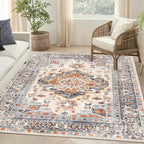 VK VK·LIVING Machine Washable Rug 5'x7' Vintage Design Washable Area Rugs - Image 8