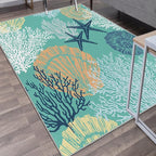 Tritard Coastal Area Rugs Nautical Beach Themed Non-Slip Machine Washable Rugs - Image 2
