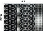 Rugshop Boho Black and White Tribal Area Rug – Geometric Diamond and Stripe - Image 2