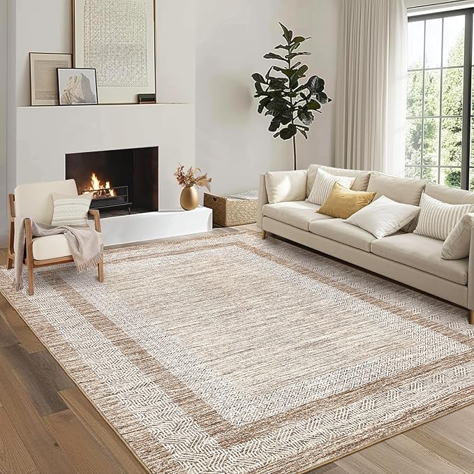 GarveeHome 10x13 Large Washable Geometric Area Rug Non Slip Non Shedding Floor by GarveeHome