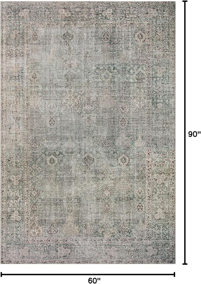Loloi Chris Loves Julia Jules Collection JUL-08 Emerald/Antique Ivory 5'-0'' x - Image 2