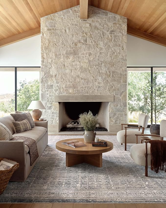 Loloi Amber Lewis Alie Collection ALE-04 Sky/Stone 2'-3'' x 3'-10'', .13'' Pile - Image 3