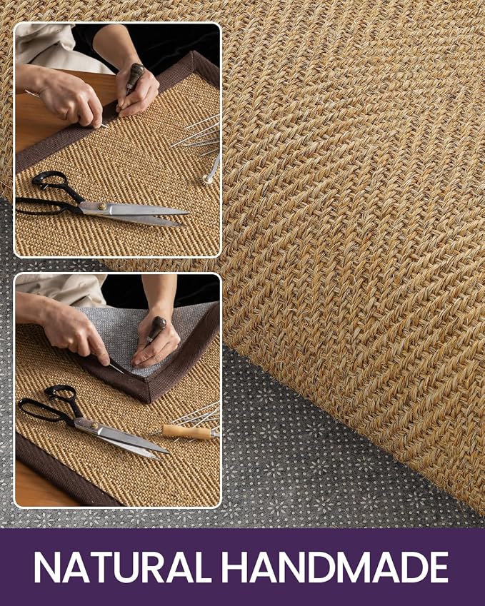DEXI Hallway Runner Rug 3x7 Jute, Woven Braided Sisal Runner Non Slip, Entryway - Image 3