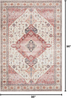 Loloi Skye Collection SKY-02 Ivory/Berry 8'-0" x 8'-0" Round Area Rug - Image 2