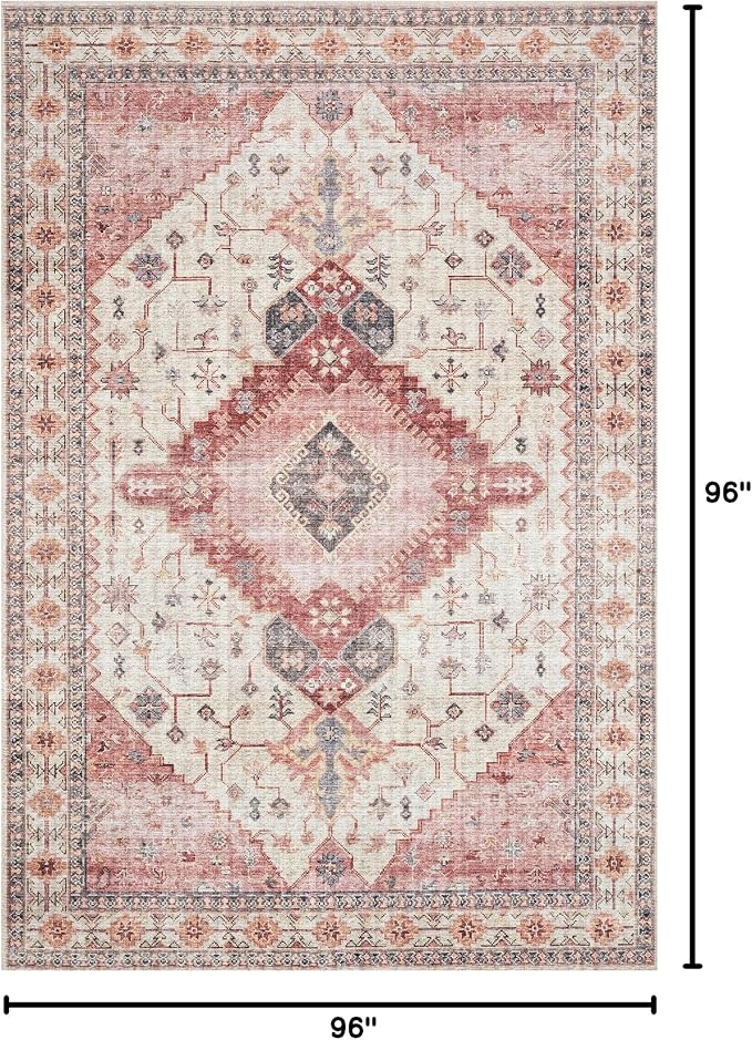 Loloi Skye Collection SKY-02 Ivory/Berry 8'-0" x 8'-0" Round Area Rug - Image 2