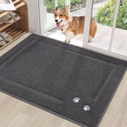 BEQHAUSE Dog Door Mat for Muddy Paws 32"x48" Dirt Trapper Absorbent Doormat Non by BEQHAUSE