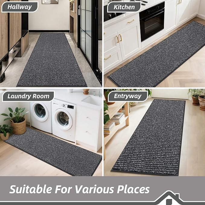 BEQHAUSE Hallway Runner Rugs 2.6x10, Hallway Rug Non-Slip Washable, Runner Rug - Image 7