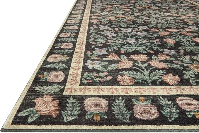 Loloi Rifle Paper Co. Eden Collection EDE-02 Mughal Garden Black 2'-0" x 5'-0" - Image 3