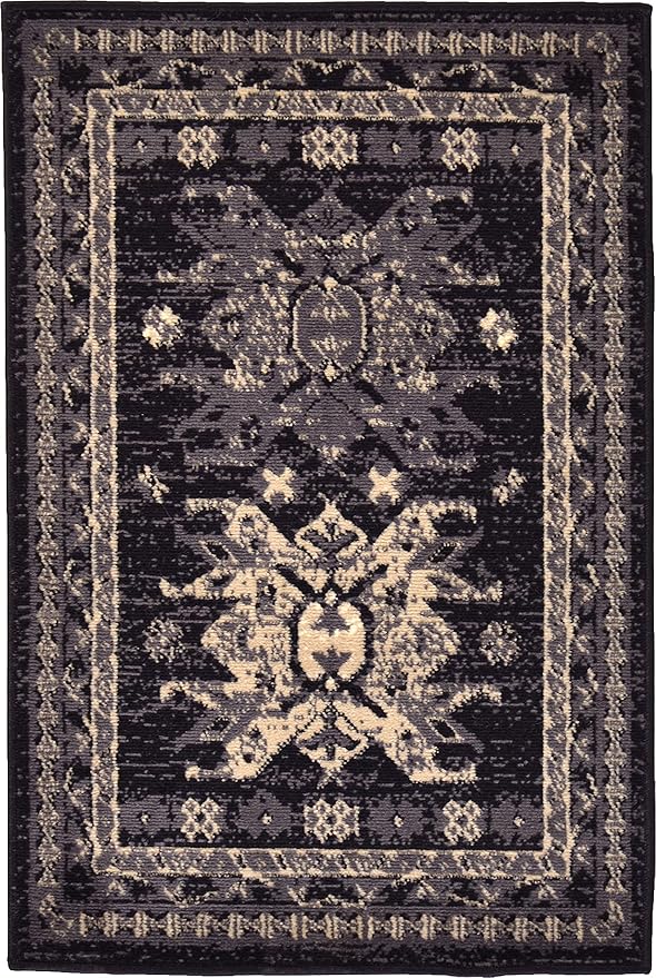 Unique Loom Taftan Collection Border Geometric Tribal Inspired Design Area Rug - Image 3