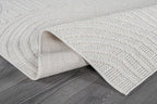 Beverly Rug Micro Loop Area Rug White 6x9 Modern Luxury Soft Circle Geometric - Image 3