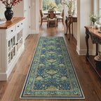 Bavni 2'6''x8 Runner Rug, Microfiber Washable Non-Slip Vintage Floral Rugs by BAVNI