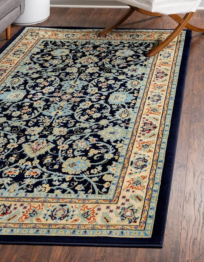 Rugs.com Yasmin Collection Rug – 5' x 8' Navy Blue Medium Rug Perfect - Image 4