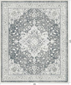 Marsail 8x10 Machine Washable Area Rug, Soft & Slip-Resistant, Vintage Floral - Image 3