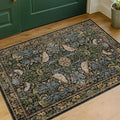 Washable Dark Vintage Floral Rugs by HazoHaus
