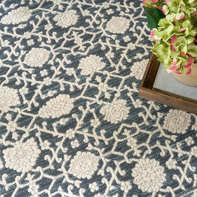 Nourison Home Grace Blue 7'10" x 9'10" Area Rug - Image 4