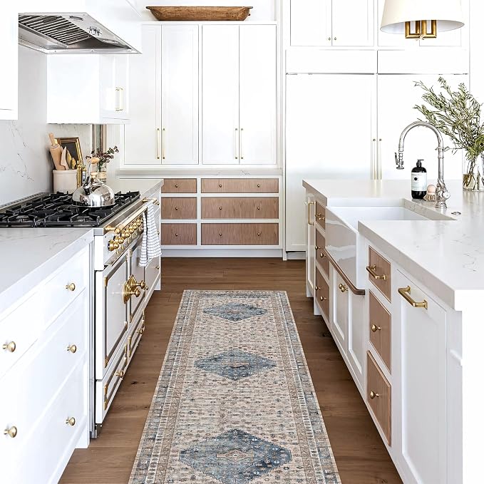 Washable Area Rug. Modern Farmhouse. Vintage. Turkish. Bohemian. Distressed. - Image 2