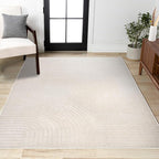 JONATHAN Y Hallie High-Low Curve Ivory/Cream Indoor/Outdoor Area Rug, Minimalist - Image 3