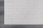 Micro Loop Indoor Rug White 10x14 Boho Geometric Neutral Area Rugs - Image 5