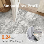 8x10 Grey Area Rug Washable Modern Abstract Living Room Carpet Non Slip Neutral - Image 3
